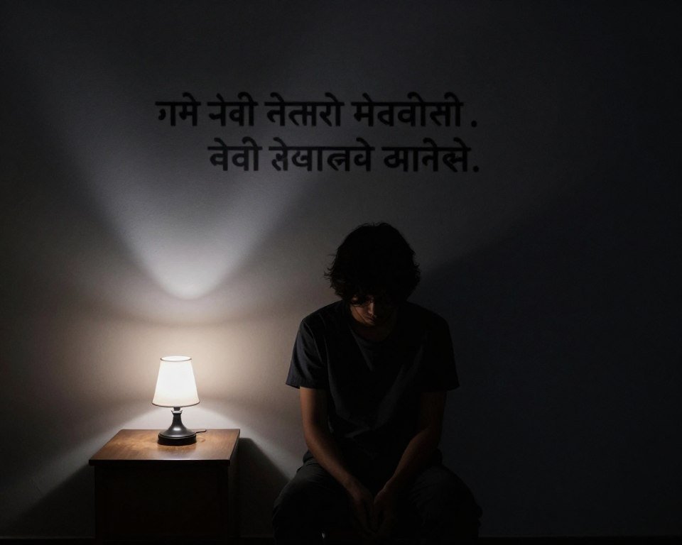 अंधेरे कमरे में अकेला व्यक्ति Sad Quotes in Hindi