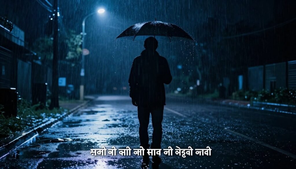 बारिश में खड़ा अकेला व्यक्ति Sad Quotes in Hindi