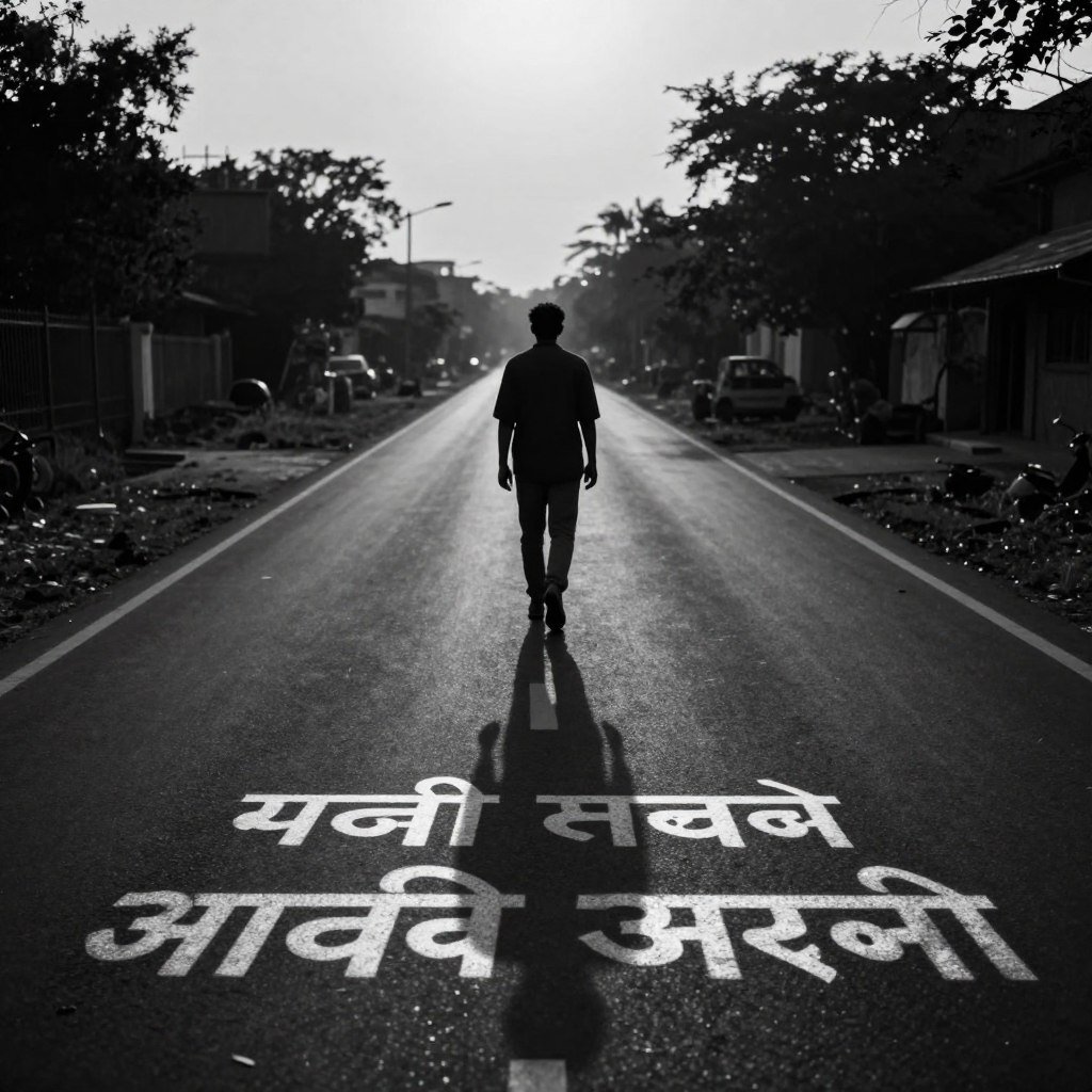 सूनी सड़क पर अकेला व्यक्ति Sad Quotes in Hindi